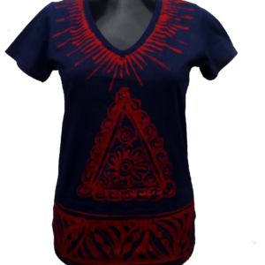 Afrikoncept 'Hibiscus' Blue and Red Blouse