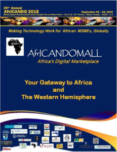 20th Annual AfrICANDO 2018, Making Technology Work for African MSMEs Globally. AfrICANDOMALL - Africa's Digital Marketplace, Your Gateway to Africa and The Western Hemisphere